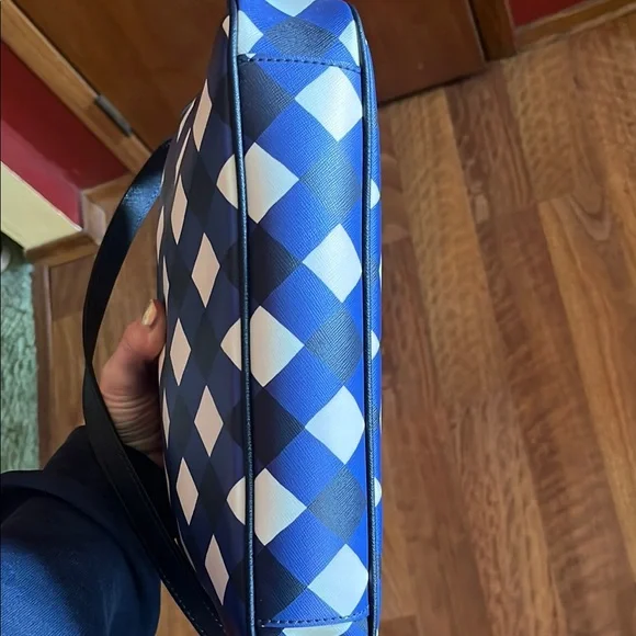 Kate Spade Gingham Blue and White Crossbody Bag - Picture 7 of 16